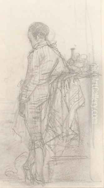 Study of a young boy, observed from behind - view 1