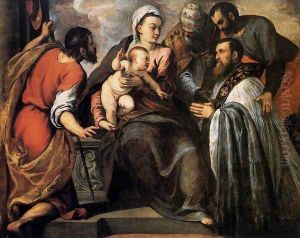 Virgin and Child with Saints 1580-81 by Palma Vecchio (Jacopo Negretti)