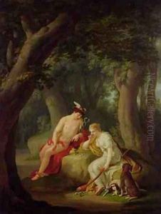 Diana and Mercury playing Dice 1788-90 by Johann August the Younger Nahl