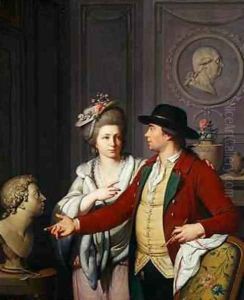 Samuel Nahl Shows his Bride a Bust of his Brother 1782 by Johann August the Younger Nahl