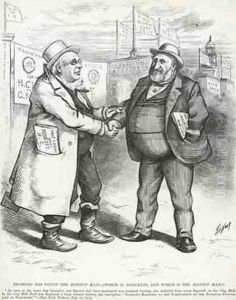 William Boss Tweed and Horace Greeley from Harpers Weekly 3rd August 1872 by Thomas Nast