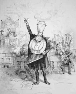The Senatorial RoundHouse from Harpers Weekly 1886 by Thomas Nast