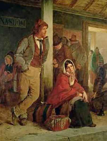 Irish Emigrants Waiting for a Train 1864 - view 1