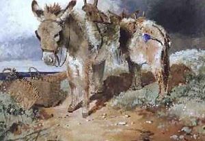 Donkeys 1855 by Erskine Nicol