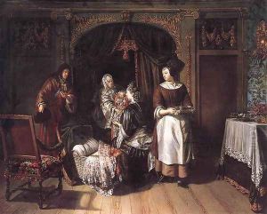 Visit to the Nursery c. 1700 by Matthijs Naiveu