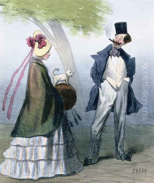 'We gentlemen all love virtuous maidens', caricature depicting a bounder or cad admiring a pretty girl - view 1
