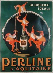 Poster advertising 'Perline d'Aquitaine' French liqueur