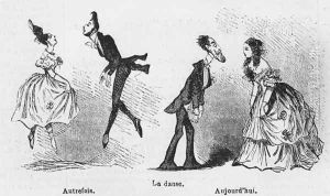 Caricature of dance, illustration from 'L'Illustration', 1847