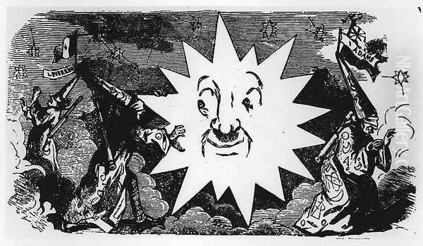 Caricature of the discovery of Neptune, from 'Le Charivari', 1st January 1847 - view 1
