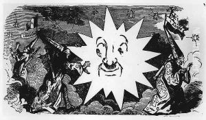 Caricature of the discovery of Neptune, from 'Le Charivari', 1st January 1847 by Amedee Charles Henri de Noe (Cham)