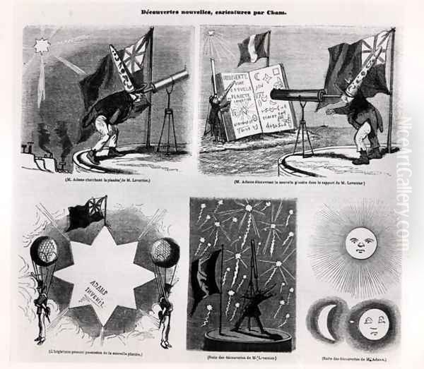 Caricature of the discovery of Neptune, from 'l'Illustration', 7th November 1846 - view 1