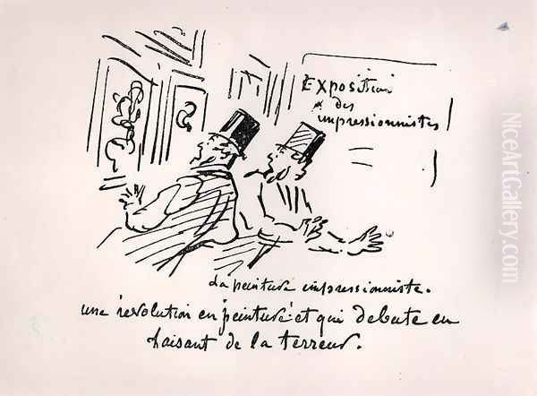 Caricature of the first Impressionist Exhibition in Paris, 'Revolution in Painting! And a terrorizing beginning', 1874 - view 1