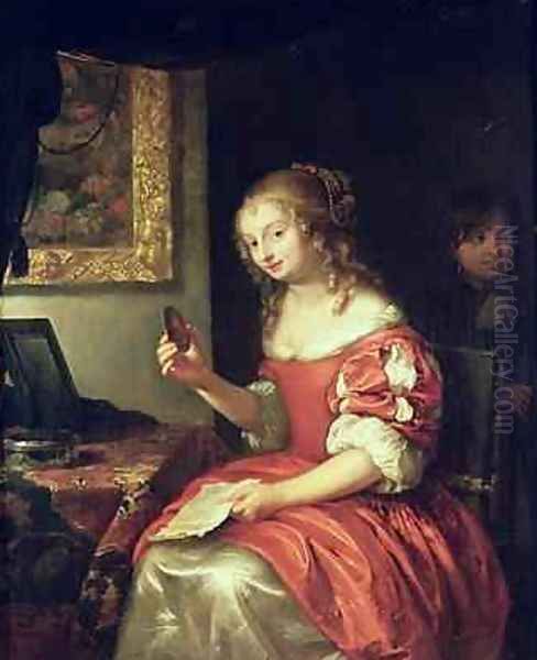 Young Woman with Letter and Locket 1667 - view 1