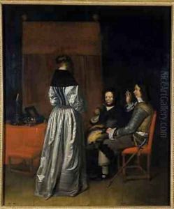 The Visit 1655 by Caspar Netscher