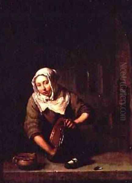 Woman Cleaning - view 1