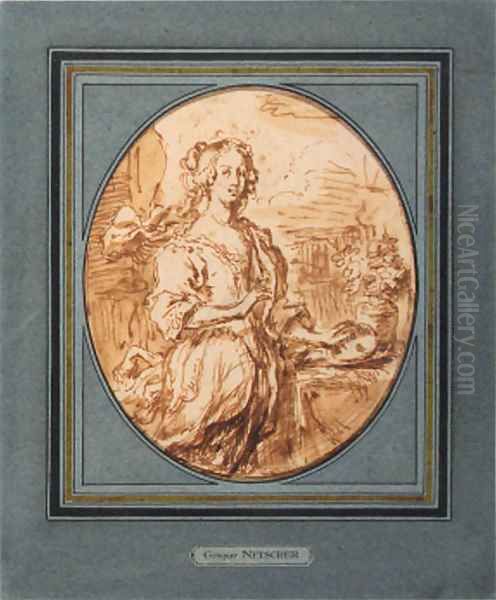 Portrait of a woman on a terrace holding a mask - view 1