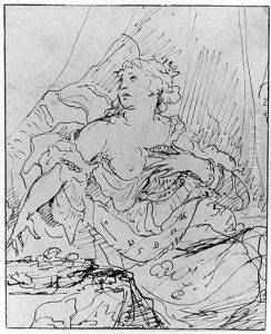Cleopatra with the Snake by Caspar Netscher