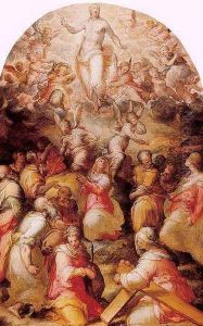 Modello for the Ascension of Christ with Saints Agnes and Helen 1570s by Giovan Battista Naldini