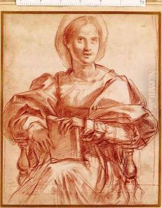 Portrait of Lucrezia del Fede, after Andrea del Sarto by Giovan Battista Naldini