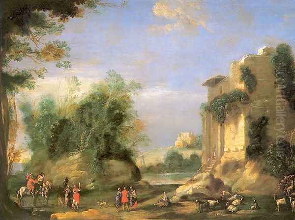 Landscape with Ruins and Figures copper - view 1