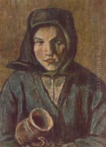 Peasant Girl with Jug c. 1927 by Istvan Nagy