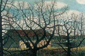 Bald Trees with Houses 1911