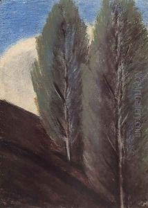 Hillside with Poplars 1927 by Istvan Nagy