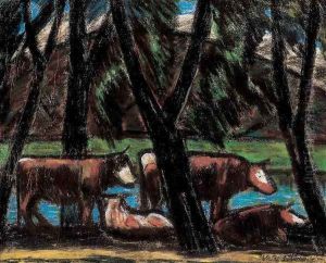 Cows amidst Trees by Istvan Nagy