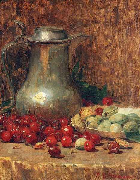 Still Life- Pewter Pitcher and Cherries 1890-1902 - view 1
