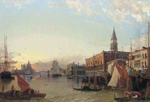The Doge's Palace and the Piazzetta di San Marco with a view of the Grand Canal and Santa Maria della Salute beyond, 1841 by Friedrich Nerly