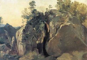 Cliffs at Olevano by Friedrich Nerly