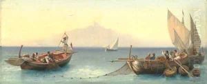 Fishermen in the Bay of Naples by Friedrich Nerly