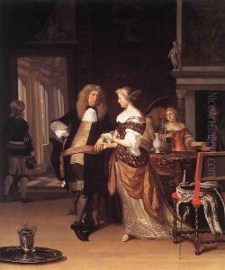 Elegant Couple in an Interior 1678 by Eglon van der Neer