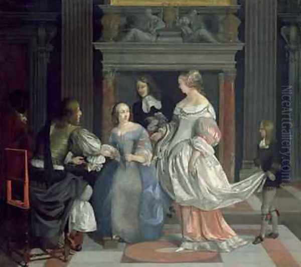 An Interior with Ladies and Gentlemen at Cards mid 1660s - view 1