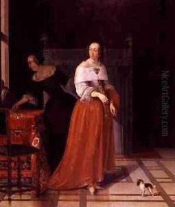 Interior with a Lady and her Maid by Eglon van der Neer