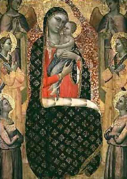 Madonna and child enthroned with six angels - view 1