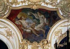 Psyche and Cupid ceiling panel from the Salon de la Princesse by Charles Joseph Natoire