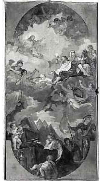 Apotheosis of St Louis sketch for the ceiling of the church San Luigi dei Francesi Rome 1754-56 - view 1