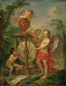 Cupid Sharpening his Arrow 1750 by Charles Joseph Natoire