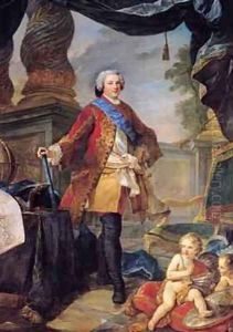 Louis 1729-65 Dauphin of France with a Plan of the Siege of Tournai 1747 by Charles Joseph Natoire