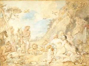 Orpheus charming the animals and the nymphs by Charles Joseph Natoire