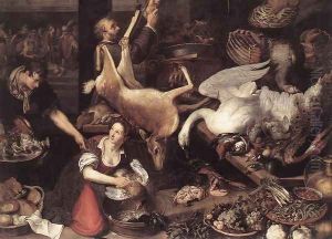 Kitchen Scene 1616 by Adriaen van Nieulandt