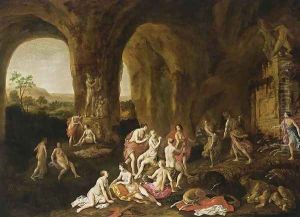 Diana and Her Nymphs 1651 by Adriaen van Nieulandt