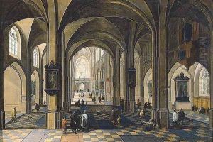 Interior of a Gothic Cathedral by Peeter, the Elder Neeffs