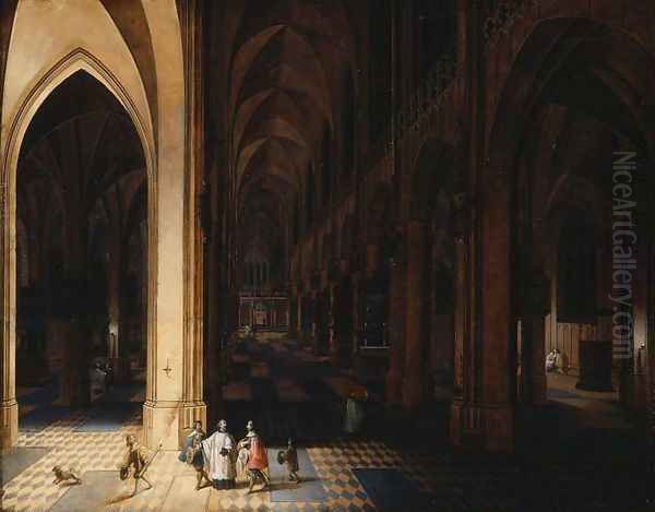 Interior of Antwerp Cathedral at Night 1638 by Peeter, the Elder Neeffs