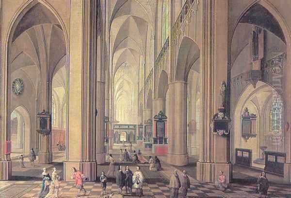 Interior of the Cathedral at Antwerp - view 1