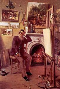 Self-Portrait in the Artist's Studio 1890 by Ernest Narjot