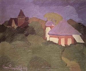 A Villa among Trees 1917 by Jozsef Nemes Lamperth