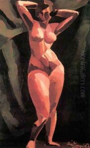Standing Female Nude, Facing 1916 by Jozsef Nemes Lamperth