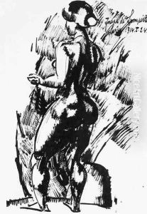 Standing Female Nude 1914 by Jozsef Nemes Lamperth